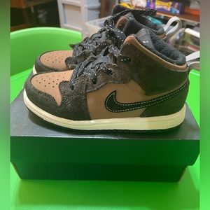 Nike Kids Black and Brown High-Top Sneakers